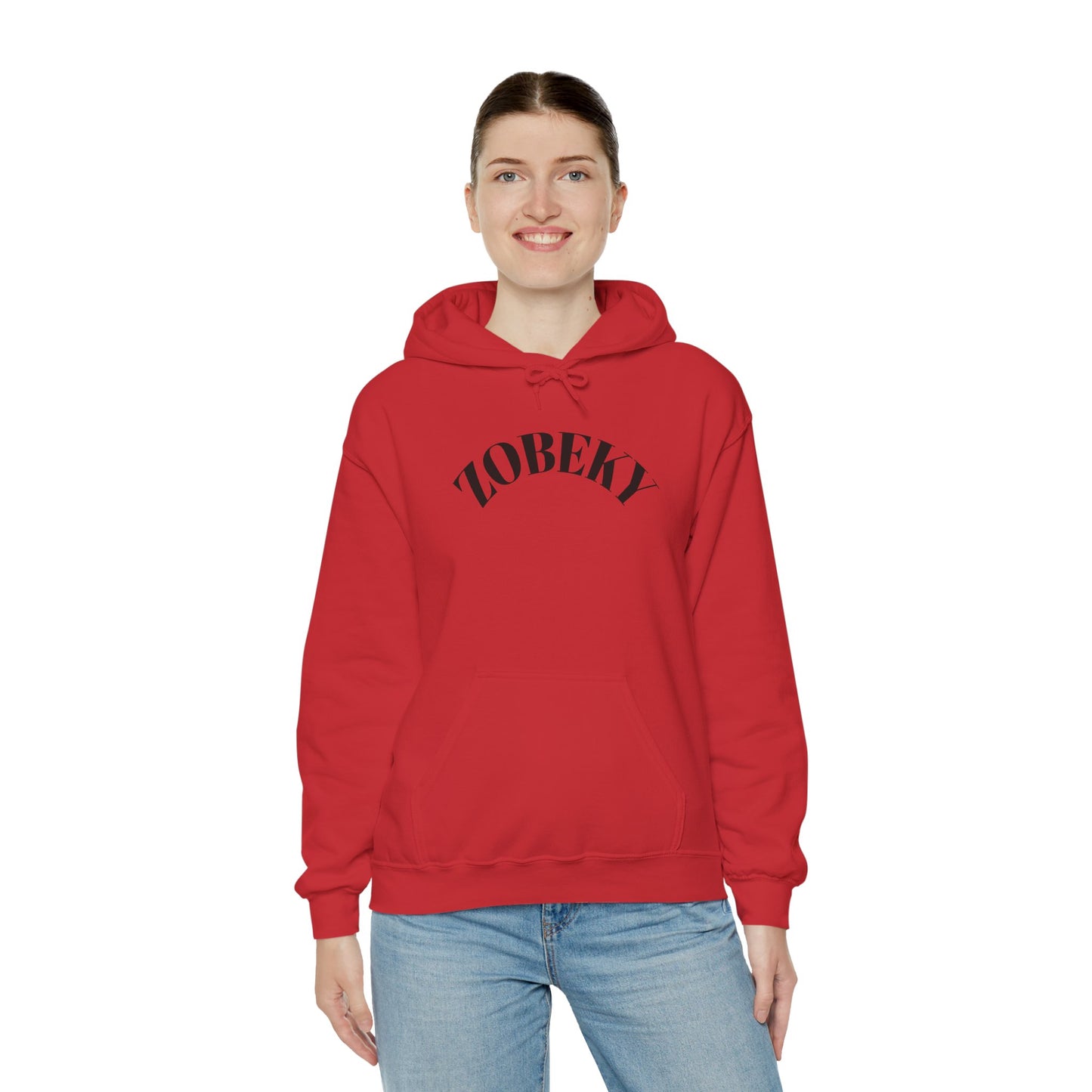 Unisex Hooded Sweatshirt with ZOBEKY Text - Cozy Casual Attire for Every Occasion, Gift for Friends, Lounge Wear, Fall Fashion