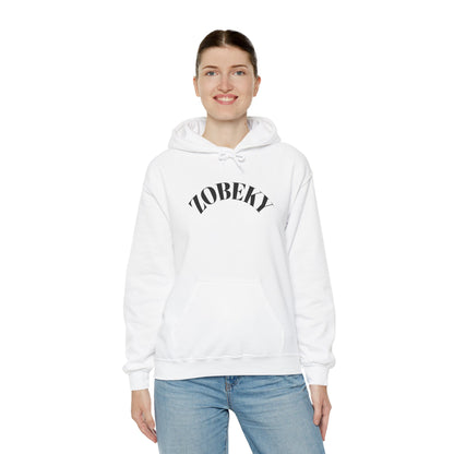 Unisex Hooded Sweatshirt with ZOBEKY Text - Cozy Casual Attire for Every Occasion, Gift for Friends, Lounge Wear, Fall Fashion