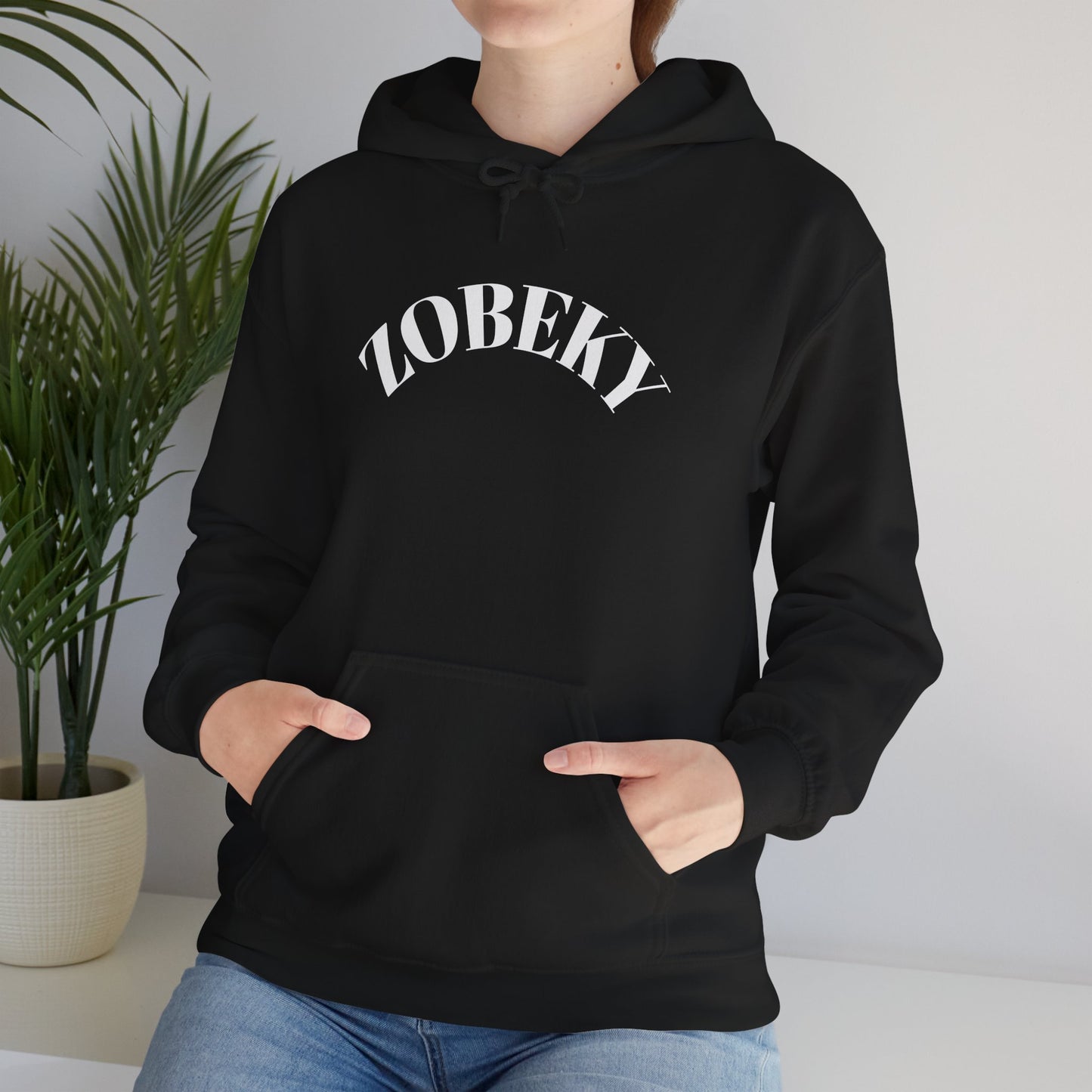 Unisex Hooded Sweatshirt with ZOBEKY Text - Cozy Casual Attire for Every Occasion, Gift for Friends, Lounge Wear, Fall Fashion